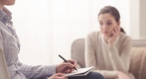 woman at an individual therapy program